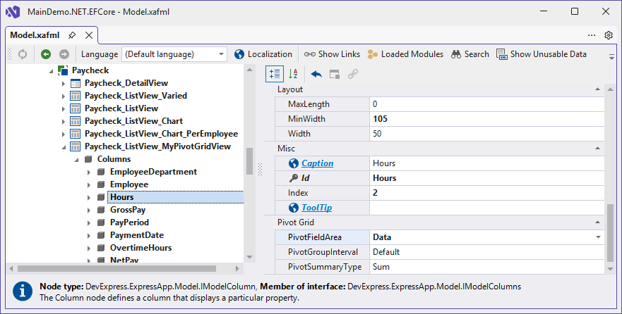 Pivot Grid column settings