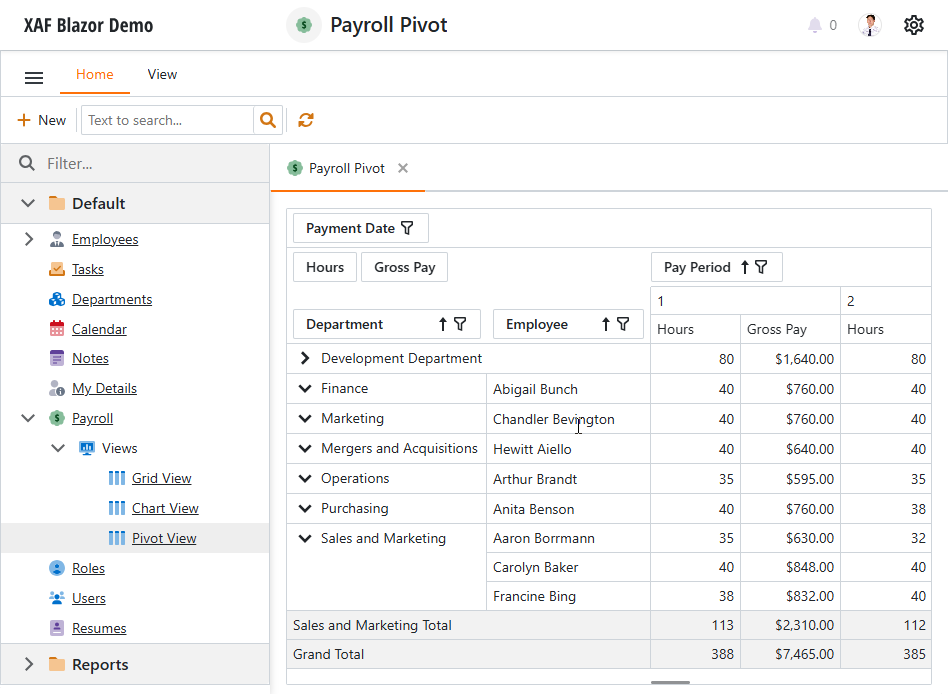 Blazor Pivot Grid Editor