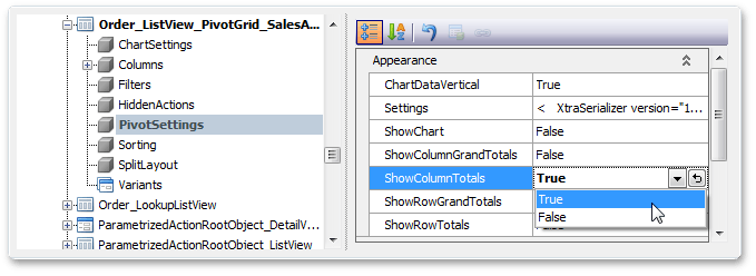 PivotGridListEditorTotals