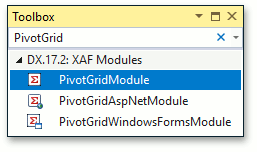 PivotGridModulesInToolbox