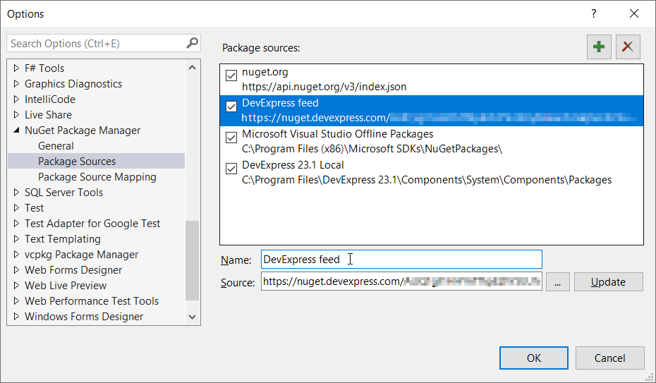 Register NuGet in Visual Studio