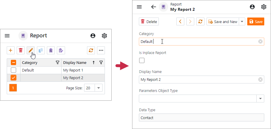 Edit Custom Report Properties