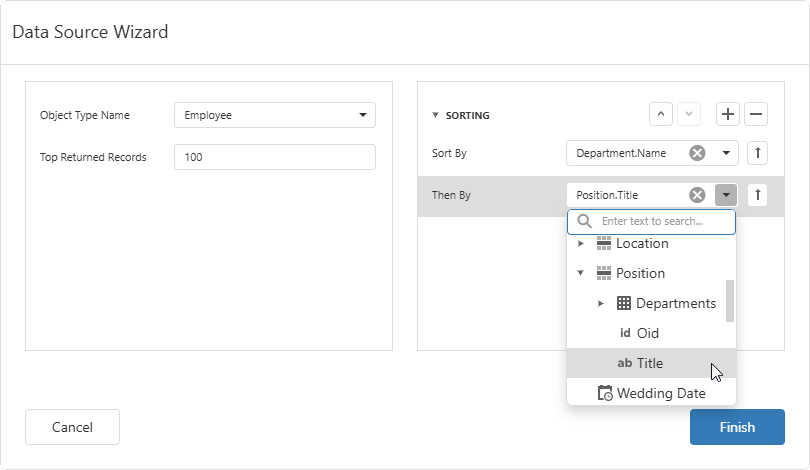 XAF ASP.NET Core Blazor ReportsV2 Data Source Wizard