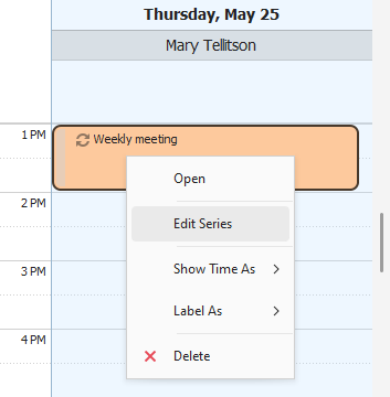 Scheduler Edit Series Context Menu in Windows Forms, DevExpress