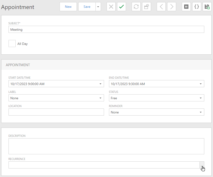 Scheduler Event Recurrence in ASP.NET Web Forms, DevExpress