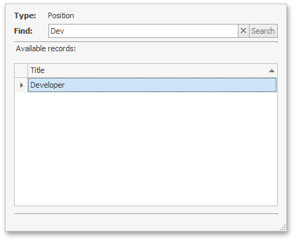 XAF Windows Forms Look-up Property Editor in Search Mode, DevExpress