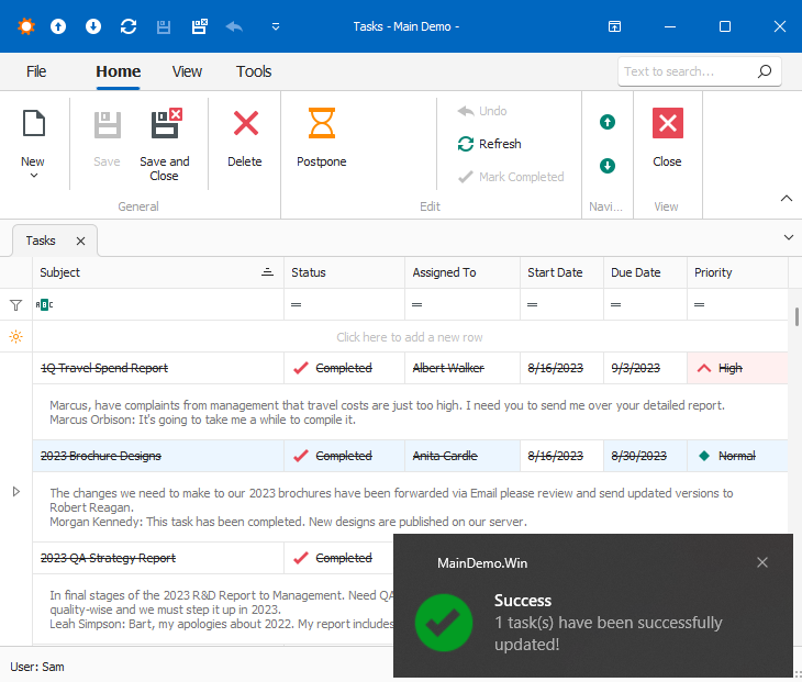 A Text Notification in XAF Windows Forms Application, DevExpress