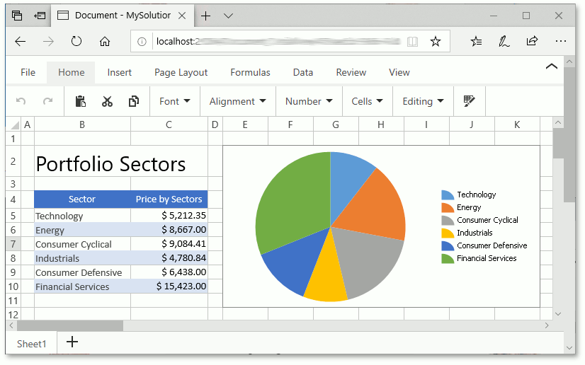 Document in full-screen mode