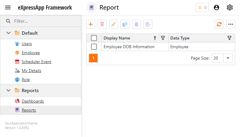 XAF ASP.NET Core Blazor Report List View, DevExpress