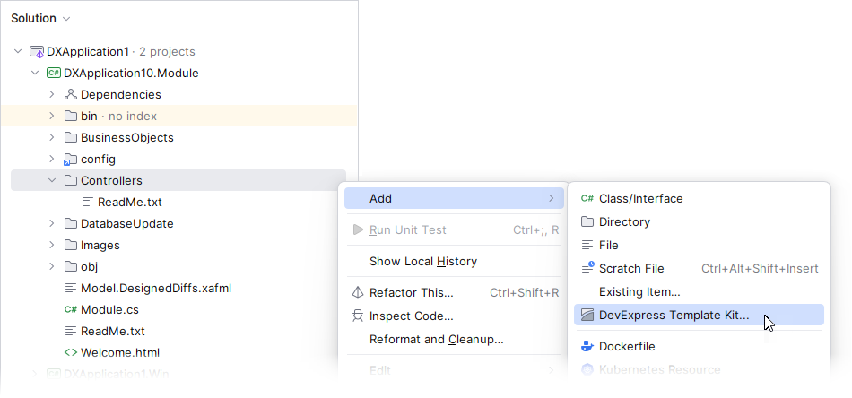 Visual Studio - Solution Explorer Context Menu