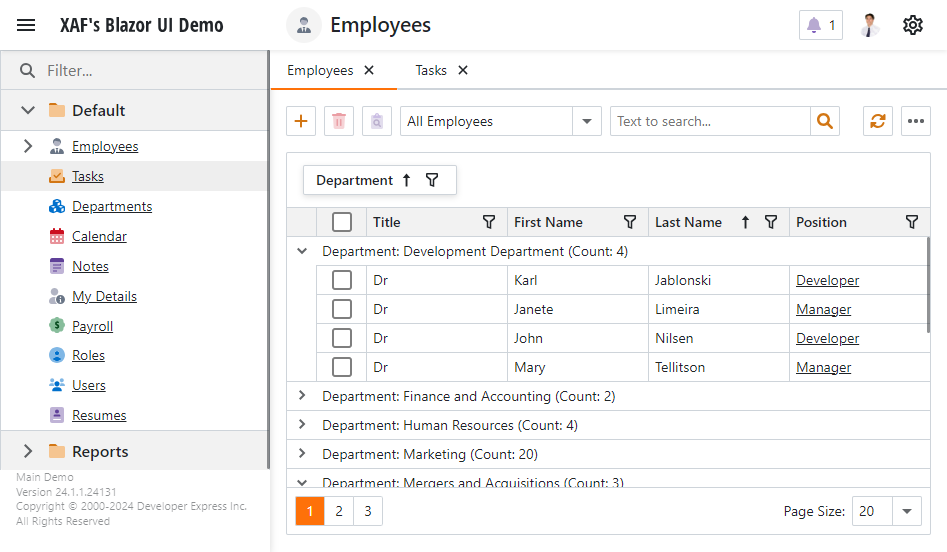 Blazor Application Templates XAF: Cross Platform NET App UI Web