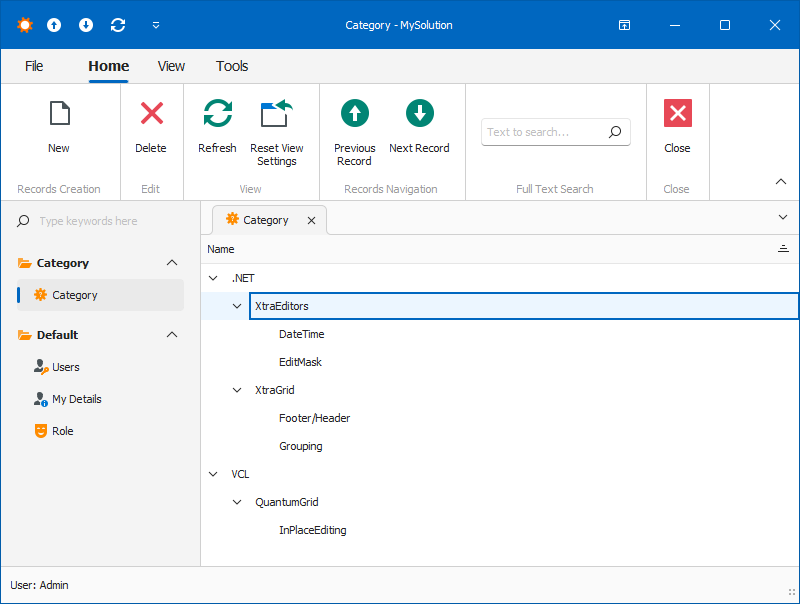 XAF Windows Forms Tree List for ITreeNode, DevExpress