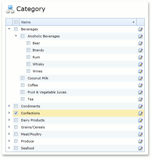 XAF ASP.NET Web Forms Tree List Editor, DevExpress