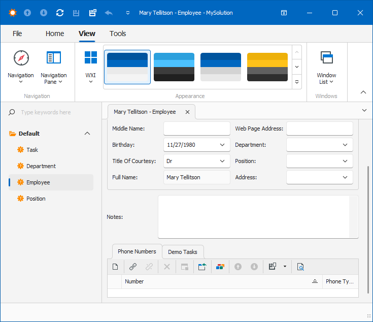 Windows Forms Address reference property