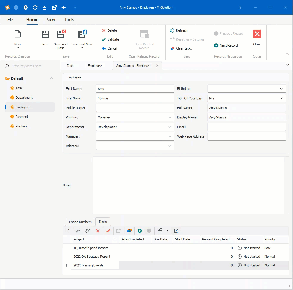 Windows Forms simple action remove assigned tasks