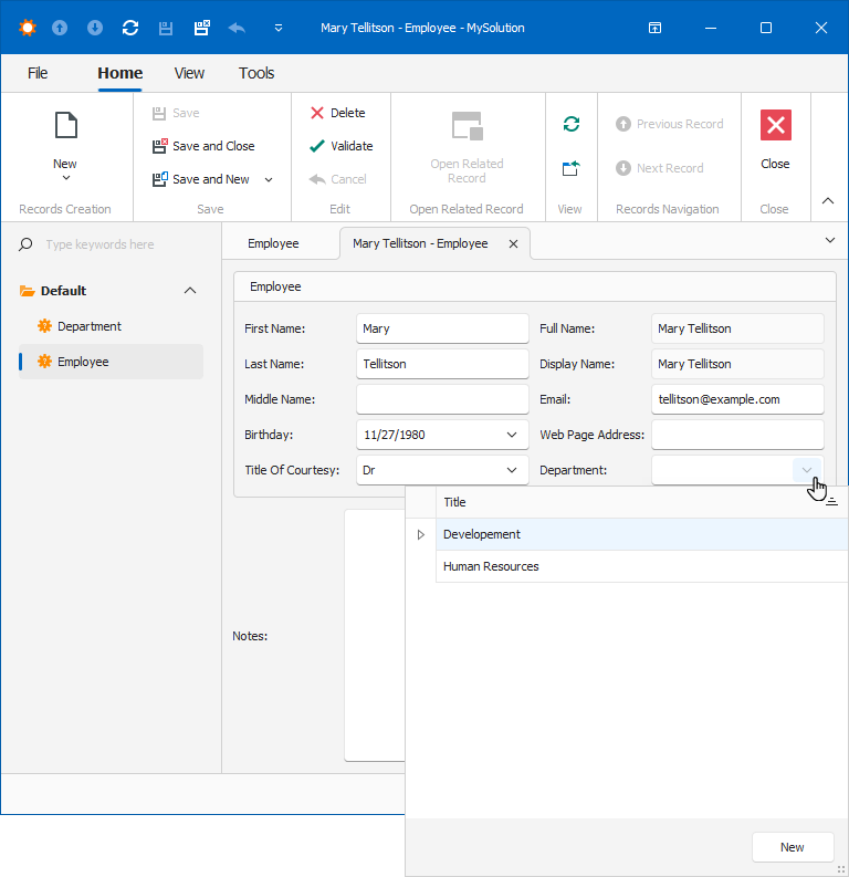 Windows Forms One-to-Many Relation Reference