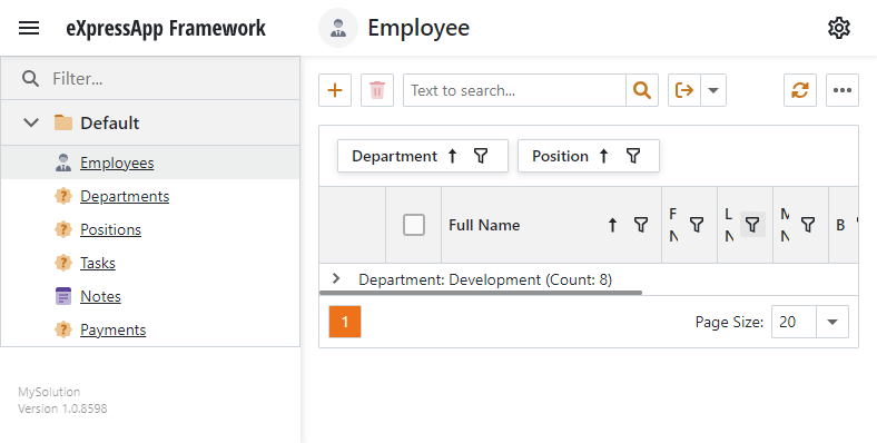 ASP.NET Core Blazor Standard Image for Department