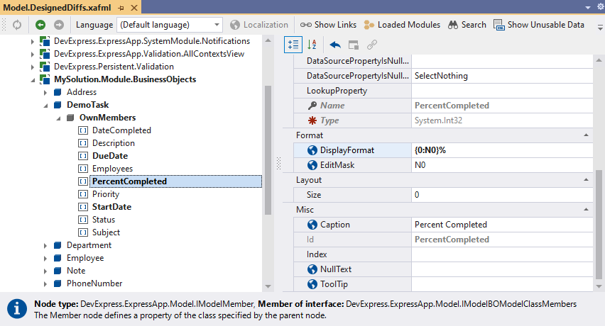 xaf ASP.NET Core Blazor percent integer display format