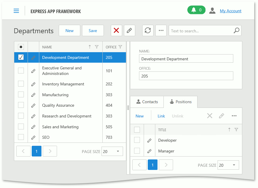 XAF ASP.NET Web Forms Split Layout, DevExpress