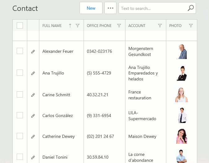 A List View in an ASP.NET Web Forms application