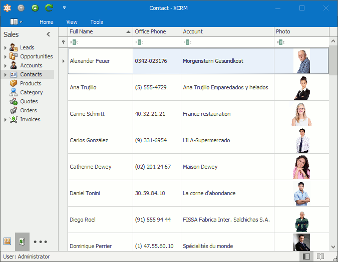 A List View in a WinForms application