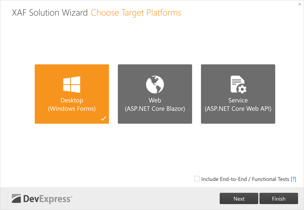 Select platforms for XAF application