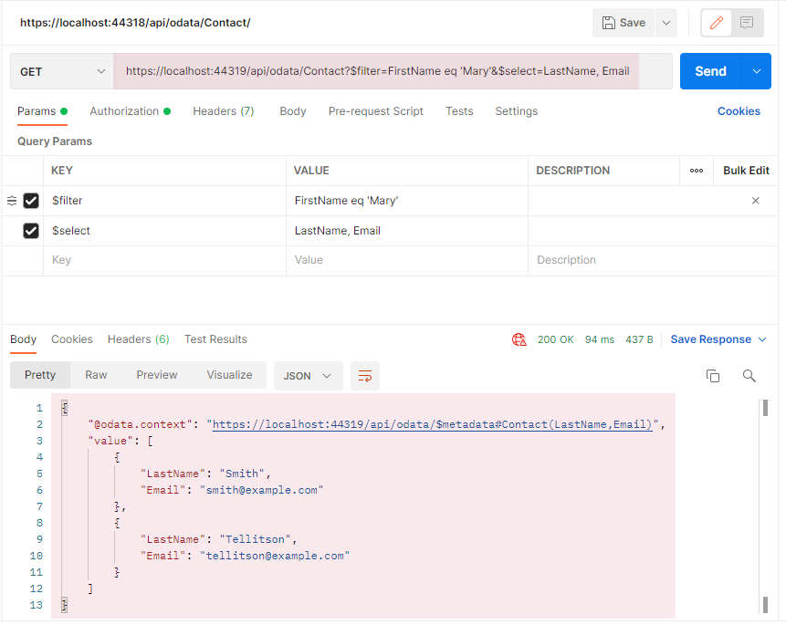 Use Postman to create a Web API request