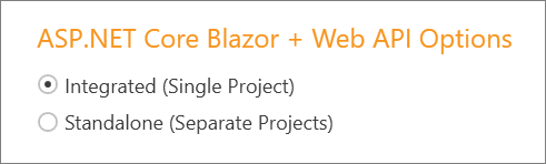 Integrated or Standalone Web API Service Project