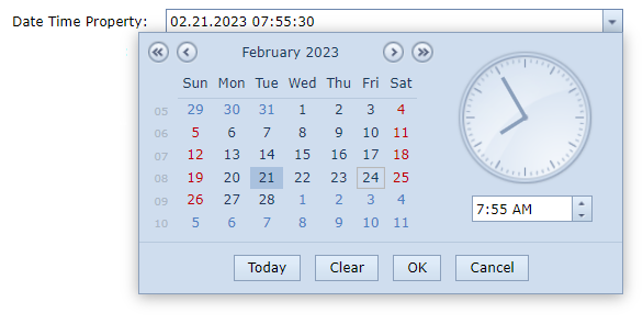 A Custom Web Calendar Property Editor