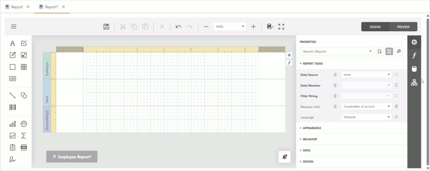 Add Data Source in DevExpress Blazor Report Designer in v26.1