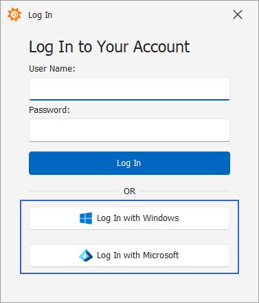 Login Form - External Authentication Provider Actions