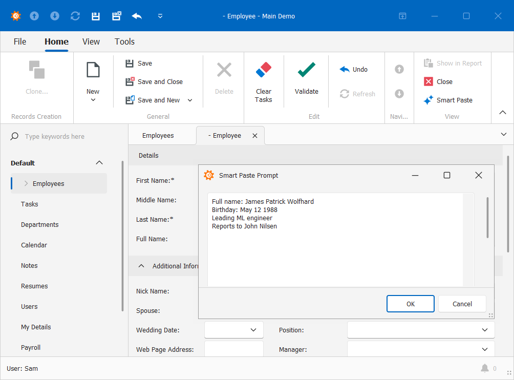 XAF ASP.NET Core WinForms Smart Paste in a Detail View, DevExpress
