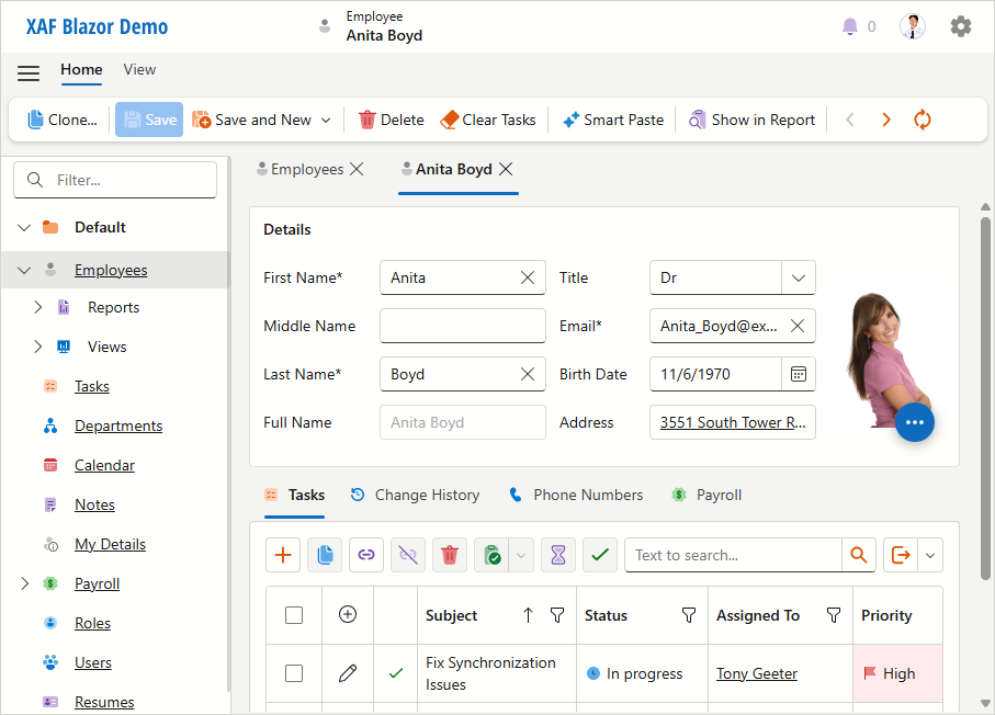 Detail View in Blazor Application