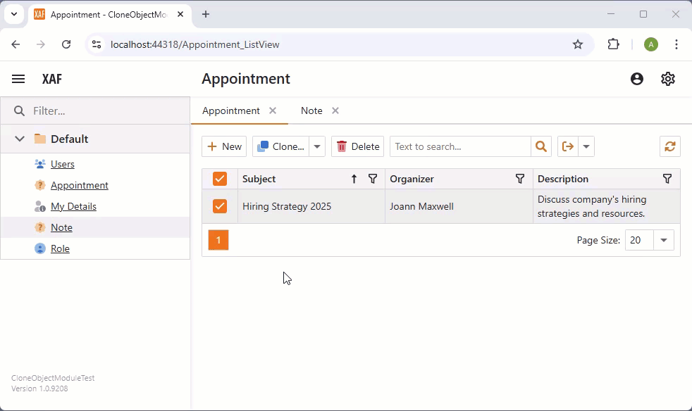 XAF ASP.NET Core Blazor Clone Object to a Different Type, DevExpress