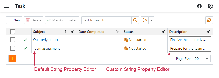 XAF ASP.NET Core Blazor Custom Component Based String Property Editor in a List View, DevExpress