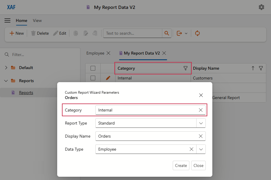 Custom report column in Blazor App