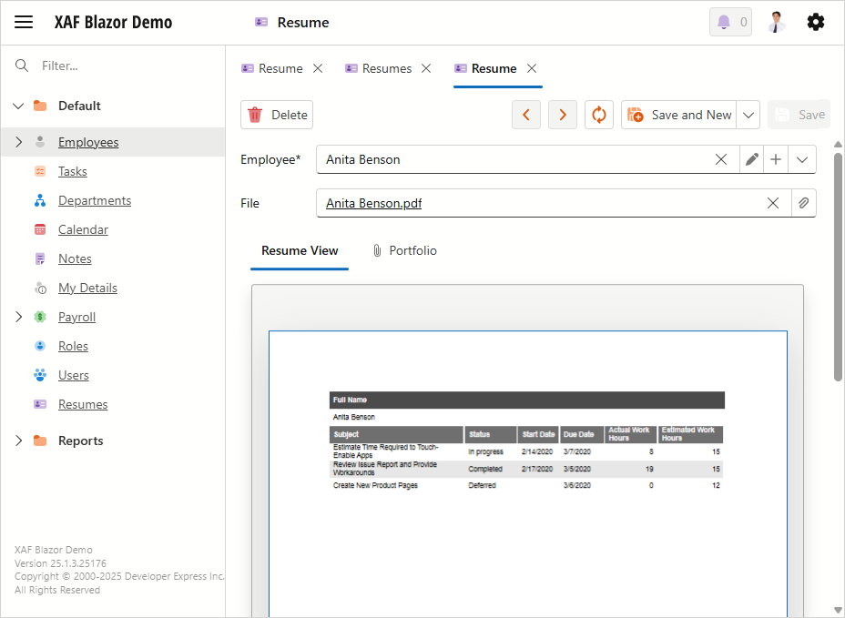PDF Viewer in an XAF Blazor app