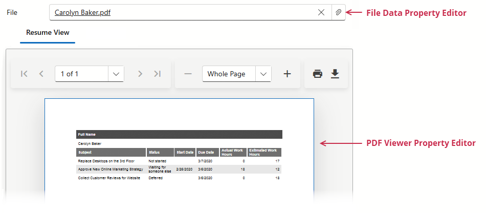 File Data and PDF Viewer Property Editors in an XAF Blazor Application