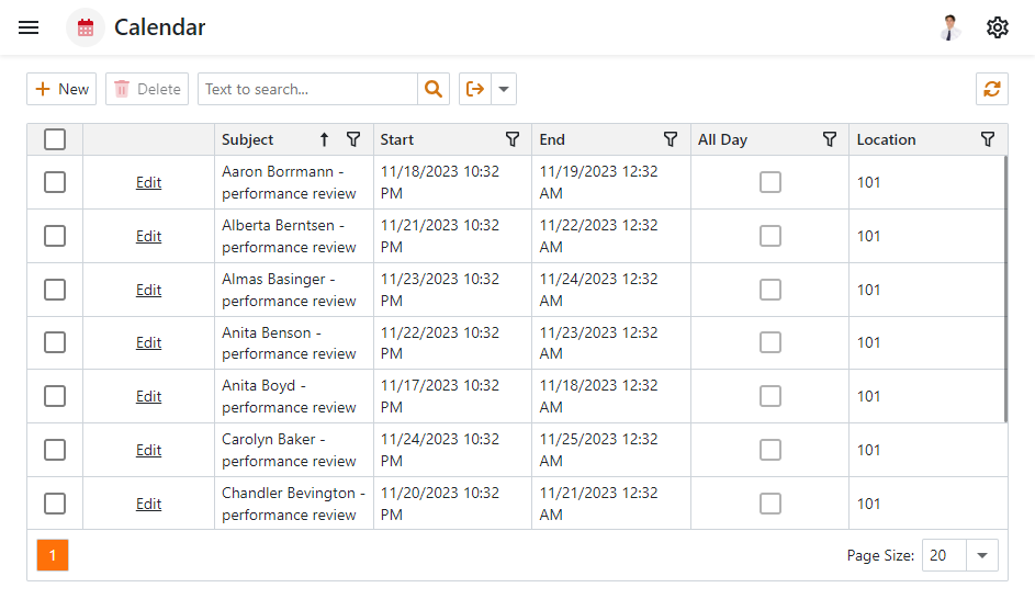 ASP.NET Core Blazor Scheduler as DxGridListEditor, DevExpress