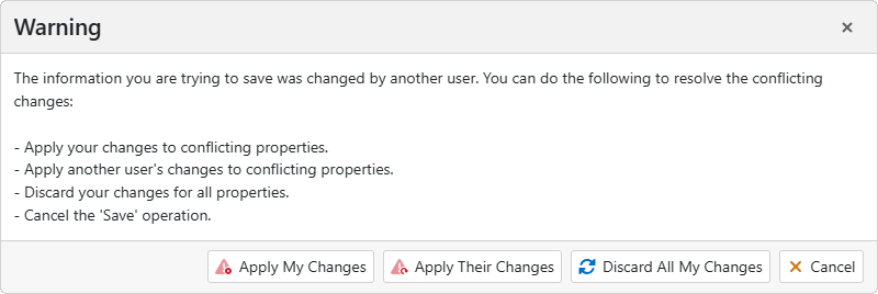 XAF ASP.NET Core Blazor Collision Handling Pop-Up Window, DevExpress|