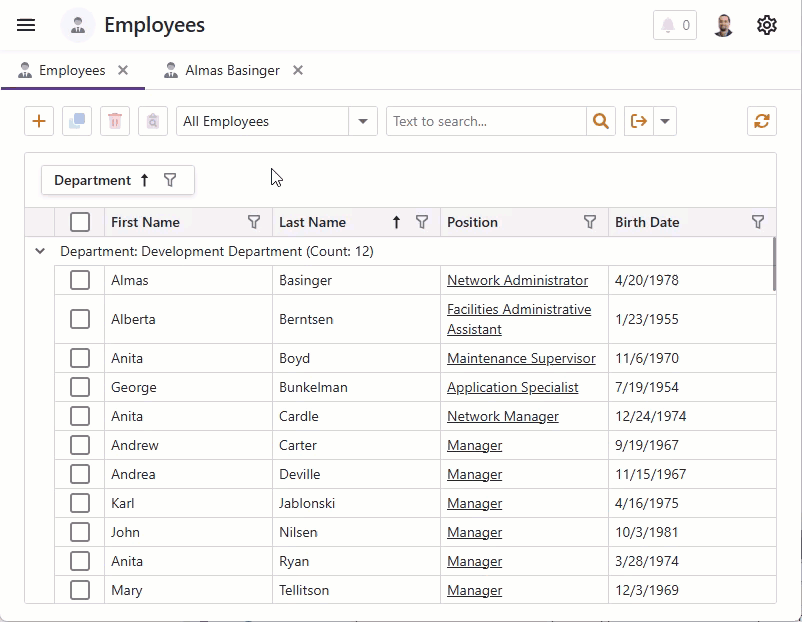 XAF ASP.NET Core Blazor PDF Export of Selected Grid List Rows, DexExpress