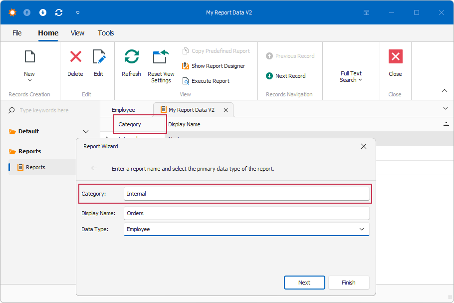 Custom report column in Win App