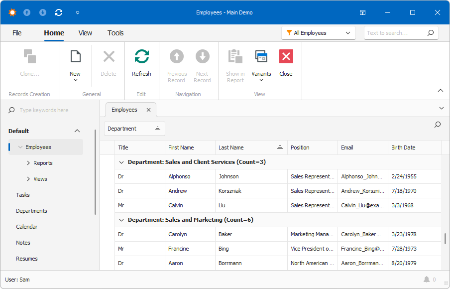 Windows Forms Ribbon UI, DevExpress