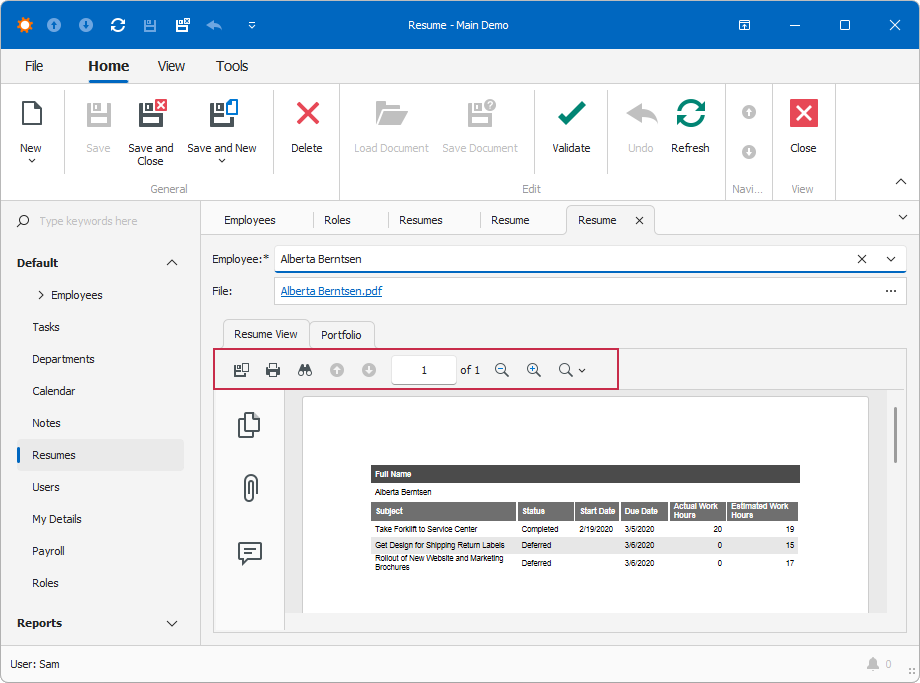 Separate toolbar menu in PDF Viewer (`MenuManagerType = Bars`)