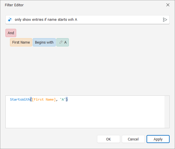 XAF WinForms Prompt to Expression in a GridListEditor, DevExpress