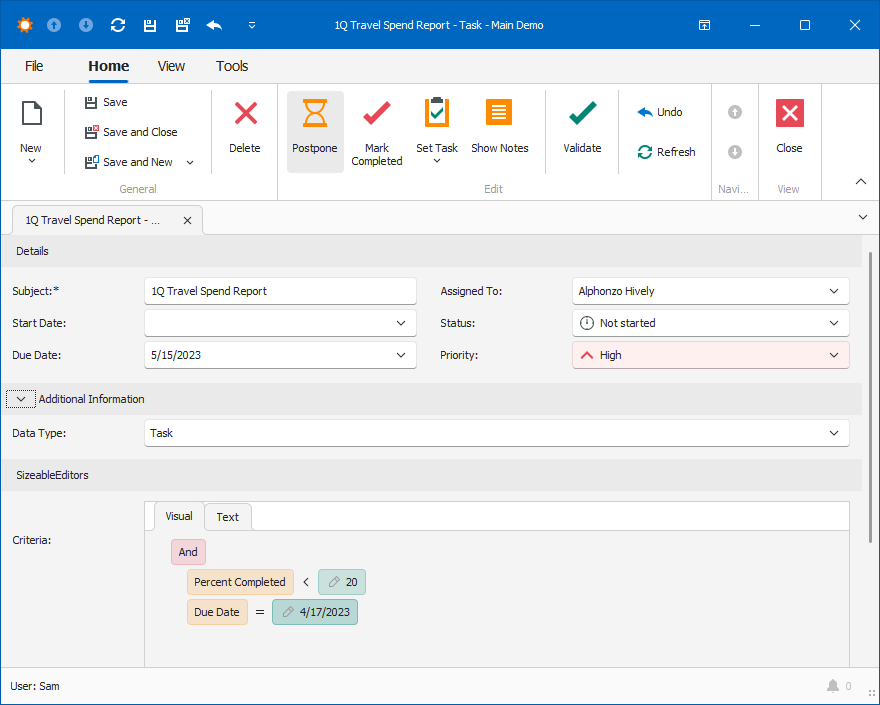 XAF Windows Forms Criteria Property Editor