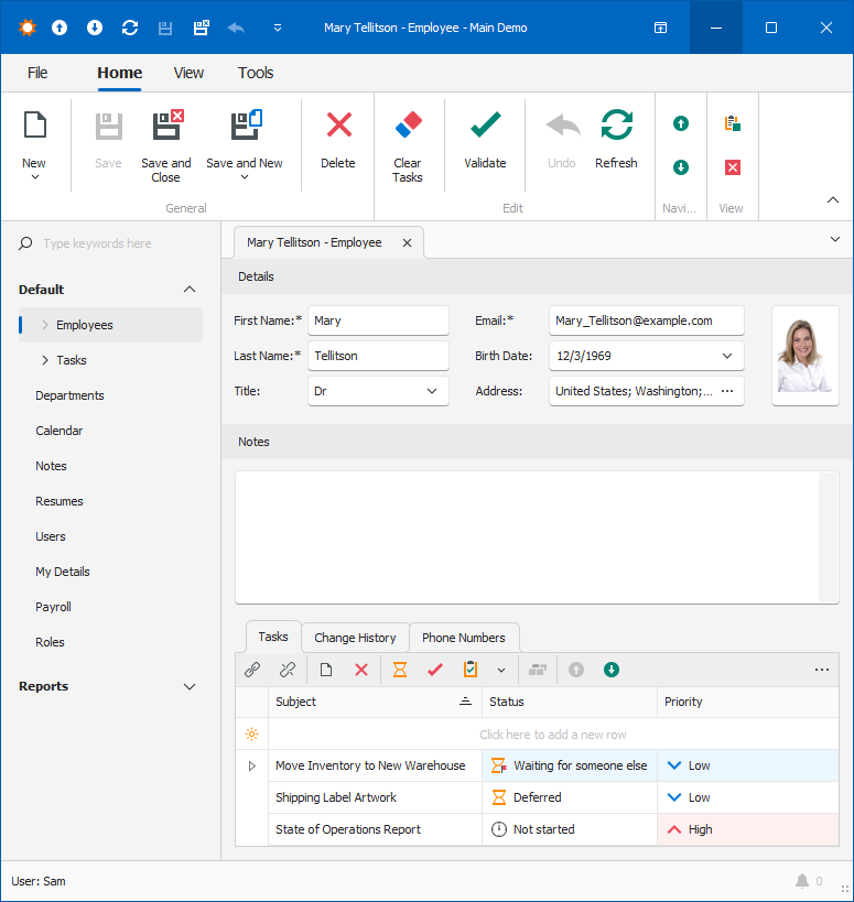 XAF ASP.NET Core Blazor Master Detail View with a Nested List View, DevExpress