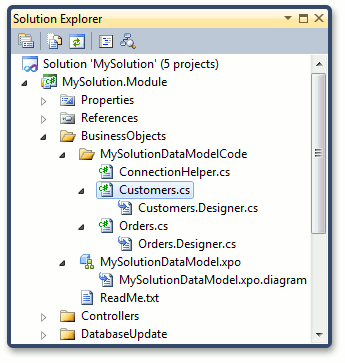 XpoDesigner_LegacyDB_SolutionExplorer