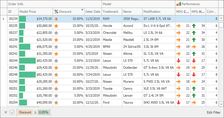Filter Editor - Applied Filter with Filter Panel