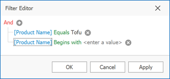 Filter Editor - Add Second Condition